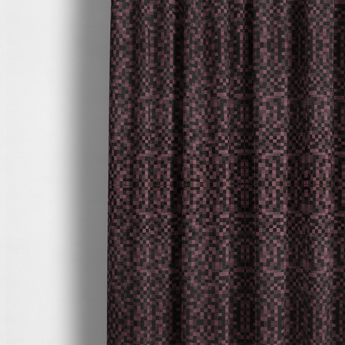 Fabriano Squared Pattern Chenille Type Purple Upholstery Fabric CTR-933 - Made To Measure Curtains