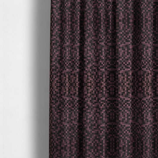 Fabriano Squared Pattern Chenille Type Purple Upholstery Fabric CTR-933 - Made To Measure Curtains