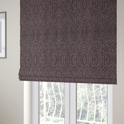 Fabriano Squared Pattern Chenille Type Purple Upholstery Fabric CTR-933 - Roman Blinds