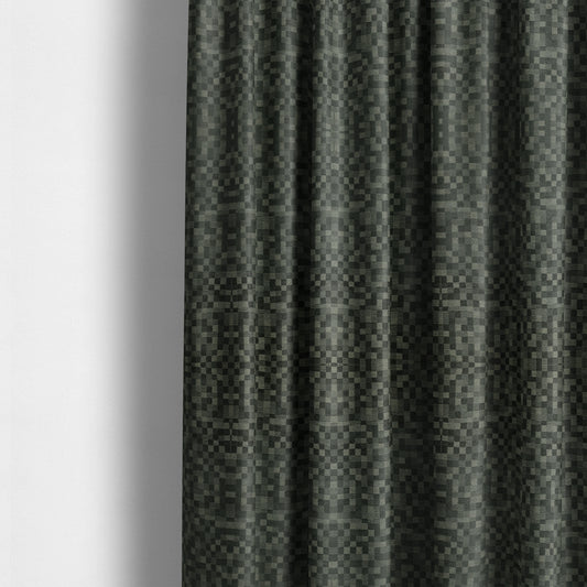 Fabriano Squared Pattern Chenille Type Grey Upholstery Fabric CTR-935 - Made To Measure Curtains