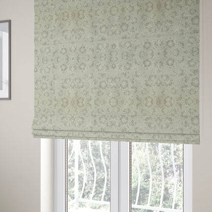 Fabriano Floral Pattern Chenille Type Silver Upholstery Fabric CTR-938 - Roman Blinds