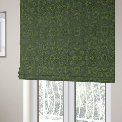 Fabriano Floral Pattern Chenille Type Green Upholstery Fabric CTR-941 - Roman Blinds