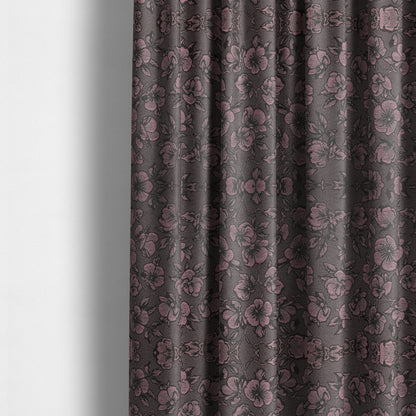 Fabriano Floral Pattern Chenille Type Purple Upholstery Fabric CTR-942 - Made To Measure Curtains