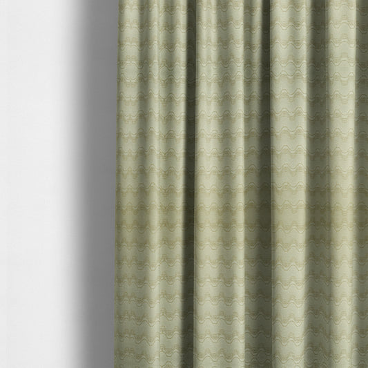 Fabriano Wave Pattern Chenille Type Cream Beige Upholstery Fabric CTR-946 - Made To Measure Curtains