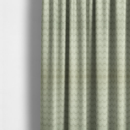 Fabriano Wave Pattern Chenille Type Silver Upholstery Fabric CTR-947 - Made To Measure Curtains