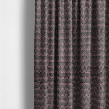 Fabriano Wave Pattern Chenille Type Purple Upholstery Fabric CTR-951 - Made To Measure Curtains