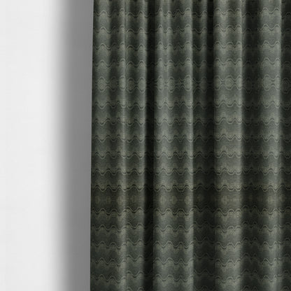 Fabriano Wave Pattern Chenille Type Grey Upholstery Fabric CTR-953 - Made To Measure Curtains