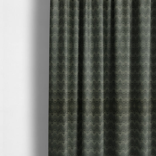 Fabriano Wave Pattern Chenille Type Grey Upholstery Fabric CTR-953 - Made To Measure Curtains