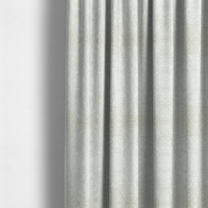 Delight Shiny Floral Embossed Pattern Velvet Fabric In Silver Colour Upholstery Fabric CTR-96 - Made To Measure Curtains