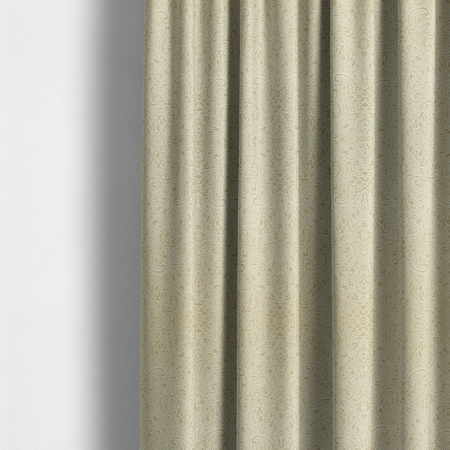 Fabriano Damask Pattern Chenille Type Cream Beige Upholstery Fabric CTR-964 - Made To Measure Curtains