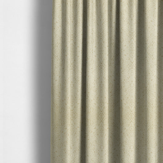 Fabriano Damask Pattern Chenille Type Cream Beige Upholstery Fabric CTR-964 - Made To Measure Curtains