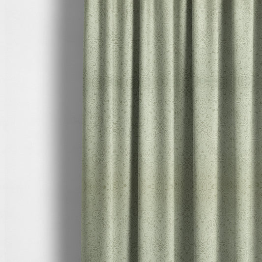 Fabriano Damask Pattern Chenille Type Silver Upholstery Fabric CTR-965 - Made To Measure Curtains