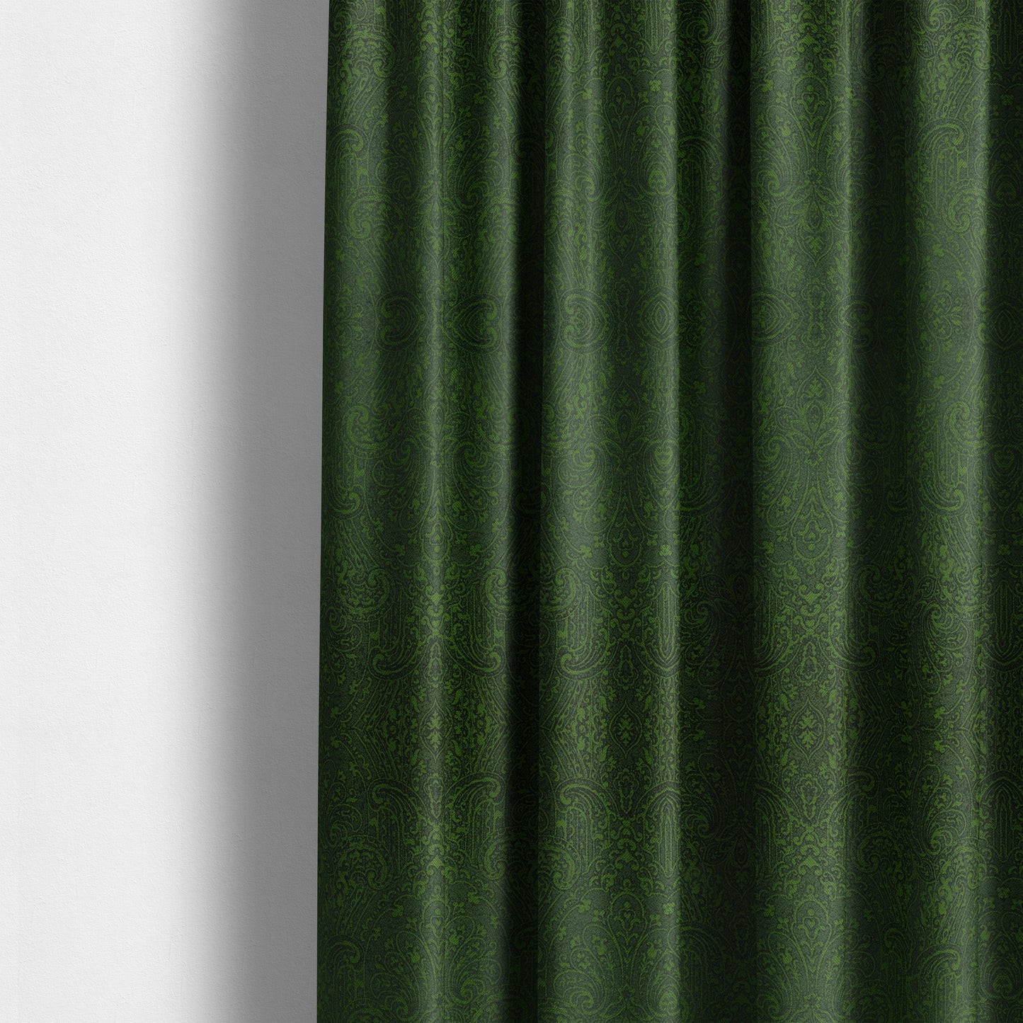 Fabriano Damask Pattern Chenille Type Green Upholstery Fabric CTR-968 - Made To Measure Curtains