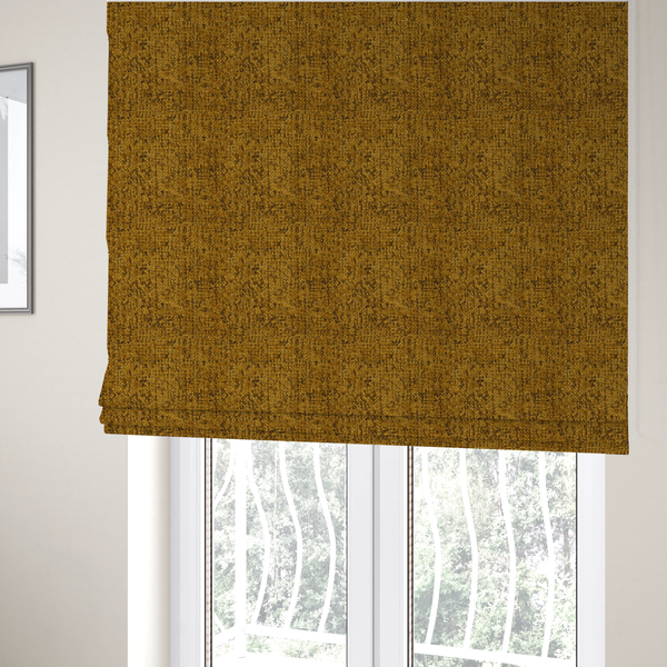 Wellington Chunky Chenille Weave Upholstery Fabric Yellow Colour CTR-97 - Roman Blinds