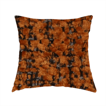 Wellington Chunky Chenille Weave Upholstery Fabric Orange Colour CTR-99 - Handmade Cushions