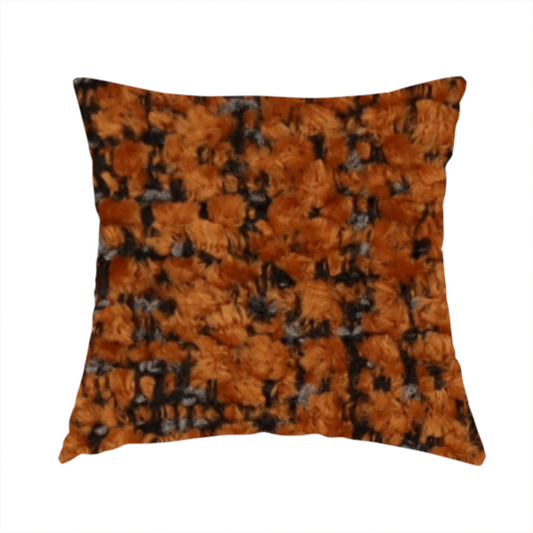 Wellington Chunky Chenille Weave Upholstery Fabric Orange Colour CTR-99 - Handmade Cushions