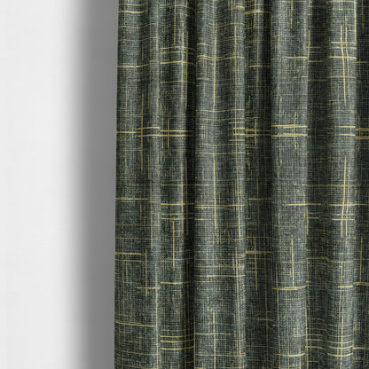 Glamour Art Collection Print Velvet Upholstery Fabric Blue Semi Plain Striped Pattern CTR-990 - Made To Measure Curtains