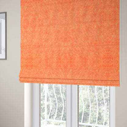 Capri Pastel Effect Cotton Chenille Upholstery Fabric In Orange Colour - Roman Blinds