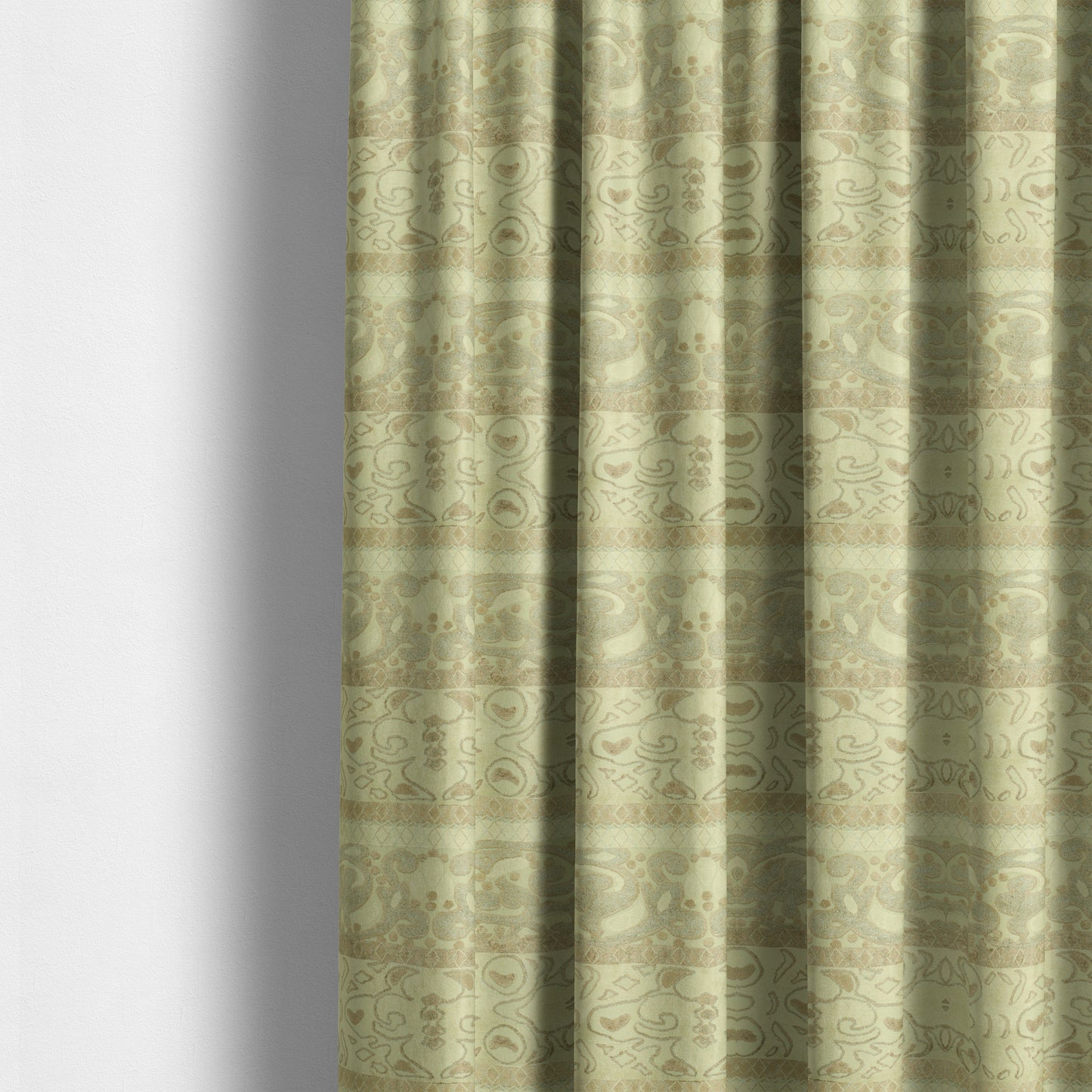 Casablanca Stripe Pattern Velvet Textured Furnishing Fabric In Brown Colour - Made To Measure Curtains