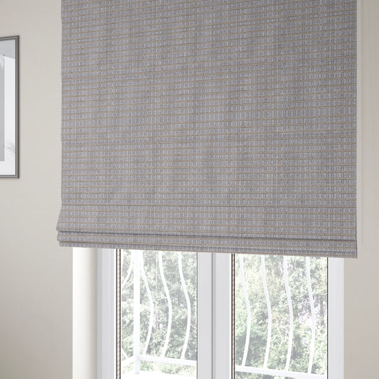 Cleveland Thick Durable Woven Hopsack Type Soft Upholstery Fabric In Silver Grey Colour - Roman Blinds