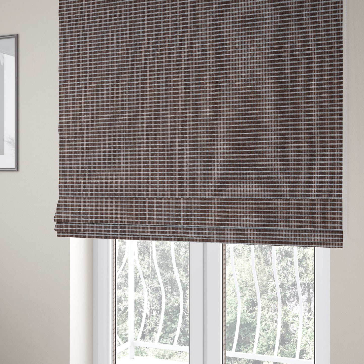 Cleveland Thick Durable Woven Hopsack Type Soft Upholstery Fabric In Brown Colour - Roman Blinds