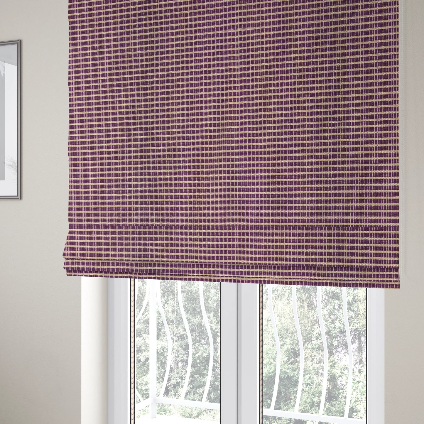 Cleveland Thick Durable Woven Hopsack Type Soft Upholstery Fabric In Purple Colour - Roman Blinds