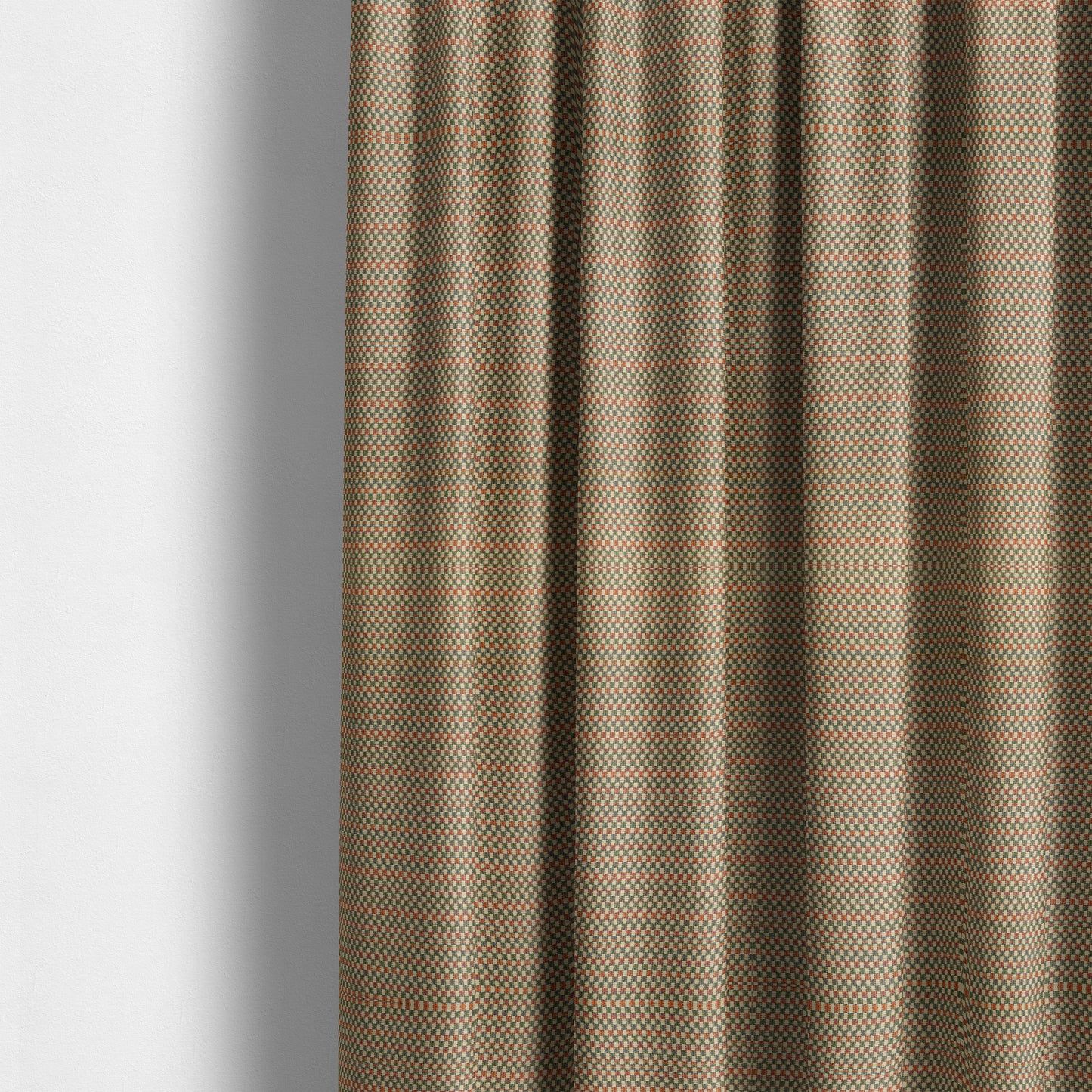 Comfy Chenille Textured Brick Semi Plain Pattern Upholstery Fabric In Brown - Made To Measure Curtains