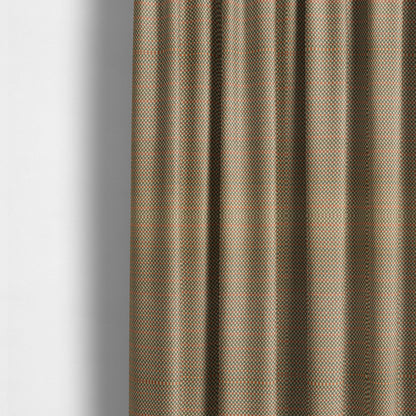 Comfy Chenille Textured Brick Semi Plain Pattern Upholstery Fabric In Brown - Made To Measure Curtains