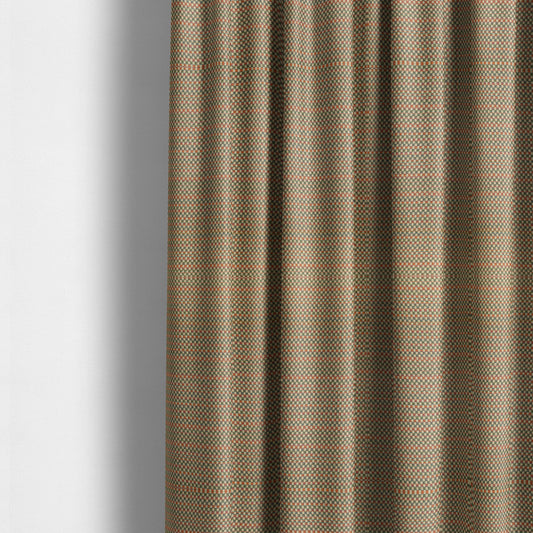 Comfy Chenille Textured Brick Semi Plain Pattern Upholstery Fabric In Brown - Made To Measure Curtains