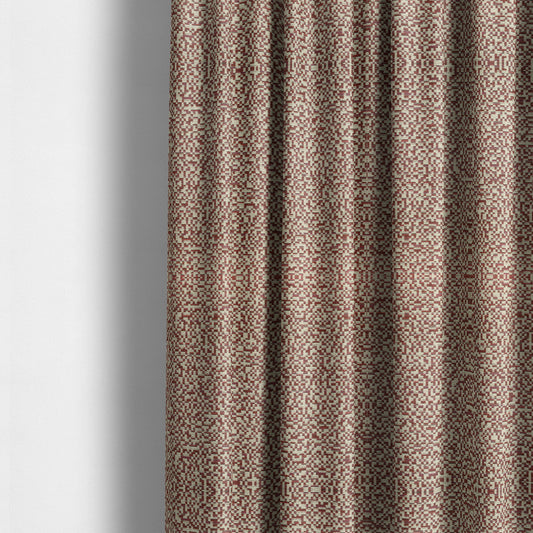 Comfy Chenille Textured Tetris Semi Plain Pattern Upholstery Fabric In Pink - Made To Measure Curtains