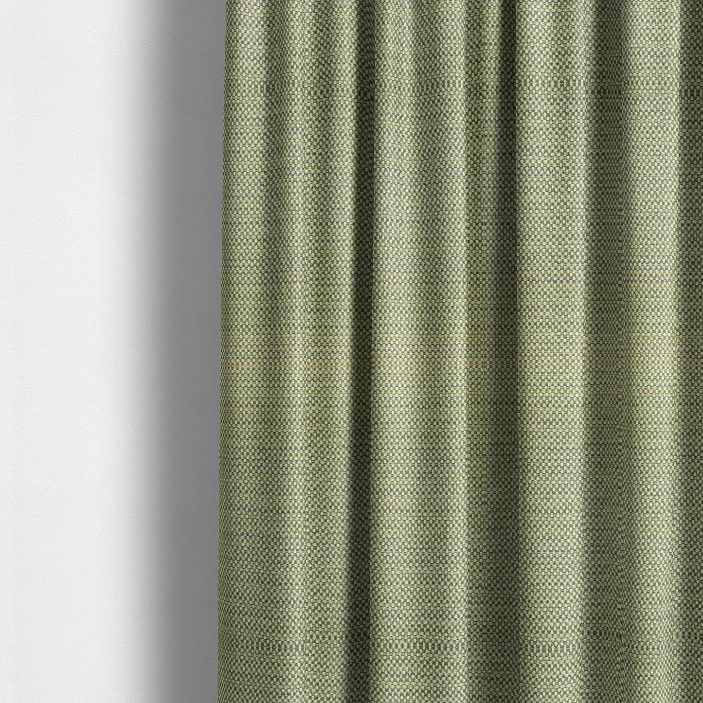 Comfy Chenille Textured Brick Semi Plain Pattern Upholstery Fabric In Green - Made To Measure Curtains