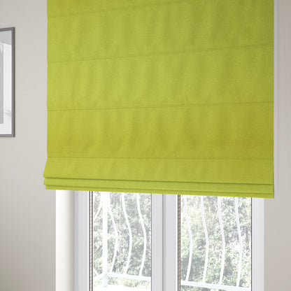 Como Soft Wool Effect Plain Chenille Quality Upholstery Fabric In Lime Green Colour - Roman Blinds