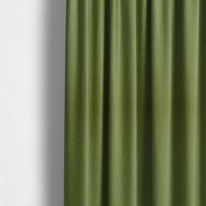 Como Soft Wool Effect Plain Chenille Quality Upholstery Fabric In Green Grass Colour - Made To Measure Curtains