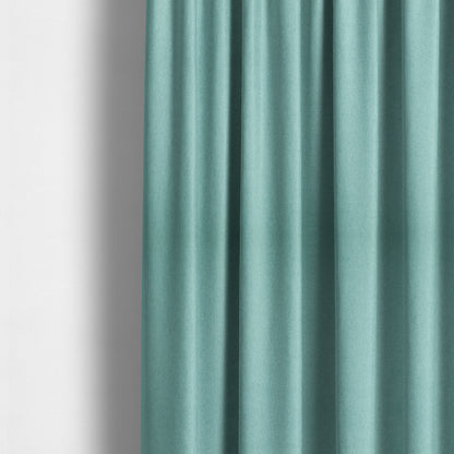 Como Soft Wool Effect Plain Chenille Quality Upholstery Fabric In Teal Blue Colour - Made To Measure Curtains