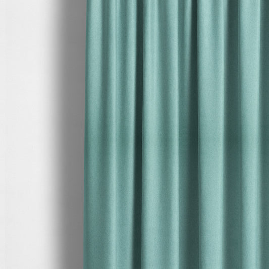 Como Soft Wool Effect Plain Chenille Quality Upholstery Fabric In Teal Blue Colour - Made To Measure Curtains