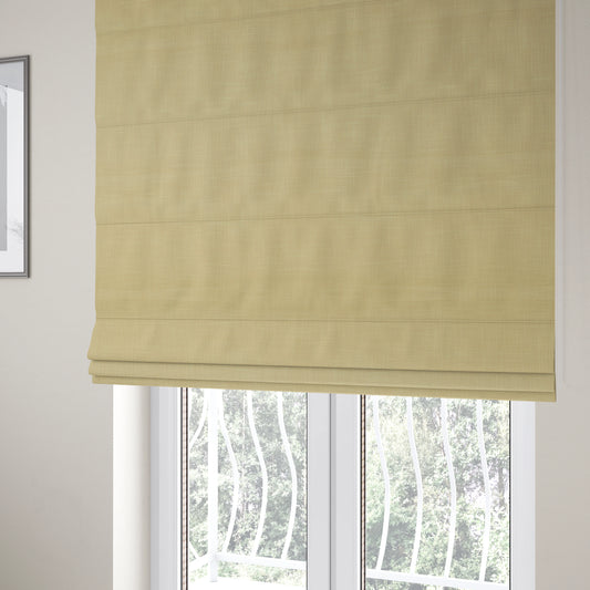 Cruise Ribbed Weave Textured Chenille Material In Plain Beige Upholstery Curtain Fabric - Roman Blinds