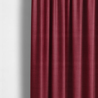 Cruise Ribbed Weave Textured Chenille Material In Red Upholstery Curtain Fabric - Made To Measure Curtains