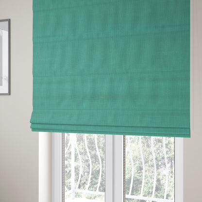 Cruise Ribbed Weave Textured Chenille Material In Teal Turquoise Upholstery Curtain Fabric - Roman Blinds