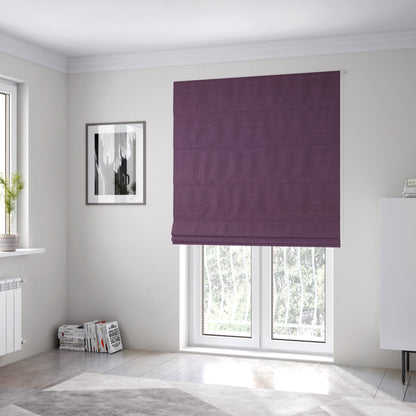 Cruise Ribbed Weave Textured Chenille Material In Purple Upholstery Curtain Fabric - Roman Blinds