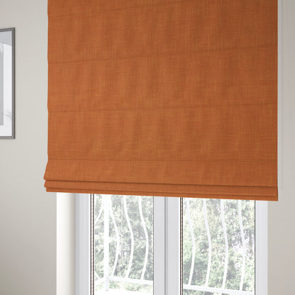 Cruise Ribbed Weave Textured Chenille Material In Orange Upholstery Curtain Fabric - Roman Blinds