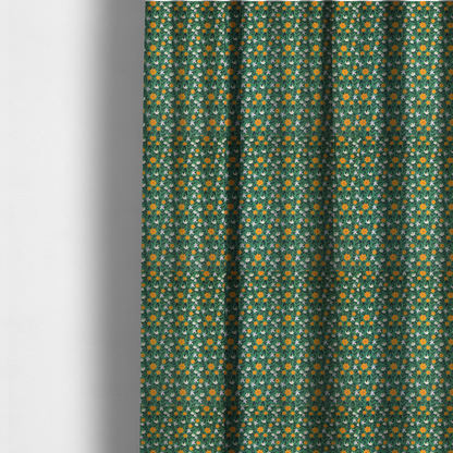 Green Garden Bloom Retro Floral Pattern Upholstery Fabric DP-02 - Made To Measure Curtains