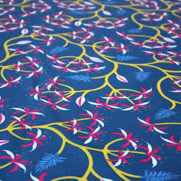 Intertwining Yellow Vine and Red Flower Print Upholstery Fabric DP-03 - Handmade Cushions