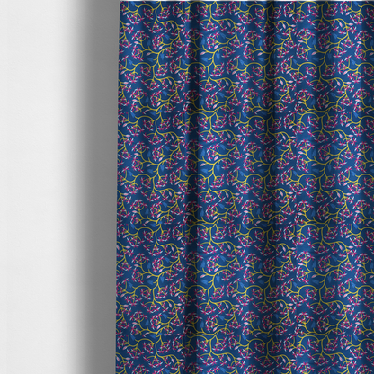 Intertwining Yellow Vine and Red Flower Print Upholstery Fabric DP-03 - Made To Measure Curtains