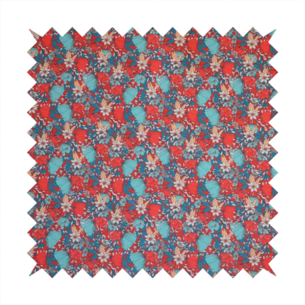 Intricate Red Ground Botanical Print Upholstery Fabric DP-04