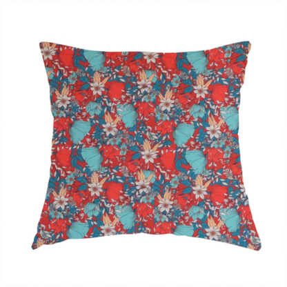 Intricate Red Ground Botanical Print Upholstery Fabric DP-04 - Handmade Cushions