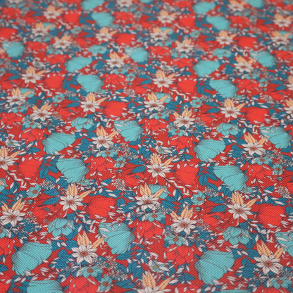 Intricate Red Ground Botanical Print Upholstery Fabric DP-04