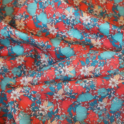 Intricate Red Ground Botanical Print Upholstery Fabric DP-04