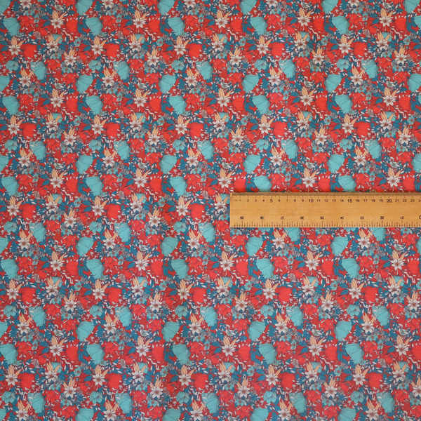 Intricate Red Ground Botanical Print Upholstery Fabric DP-04