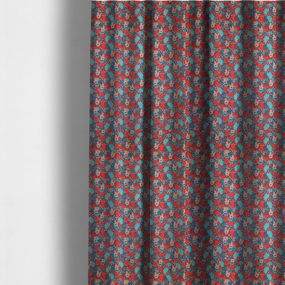 Intricate Red Ground Botanical Print Upholstery Fabric DP-04 - Made To Measure Curtains
