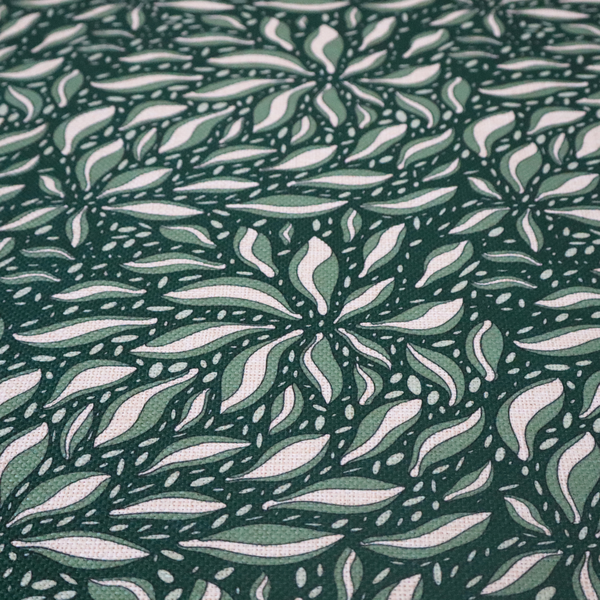 Deep Teal and Ivory Foliage Upholstery Fabric DP-05